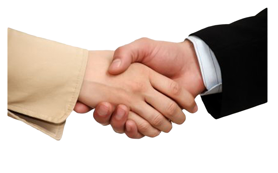 Two people shaking hands closing a deal